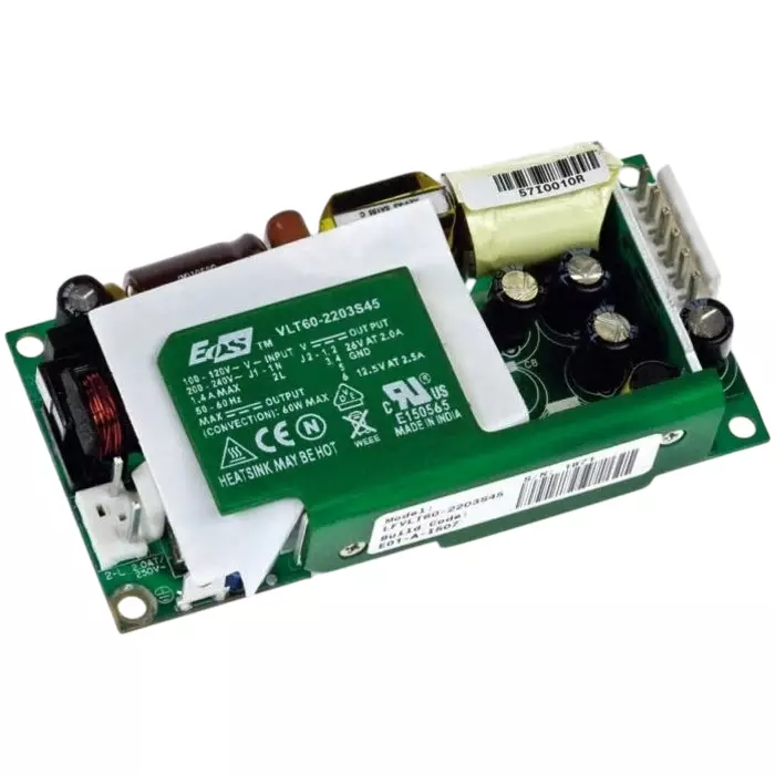 EOS Switching Power Supply 15 V DC 4A 60W 1 Output 180-264 V AC 90-132 V AC Input, LFVLT60-1002