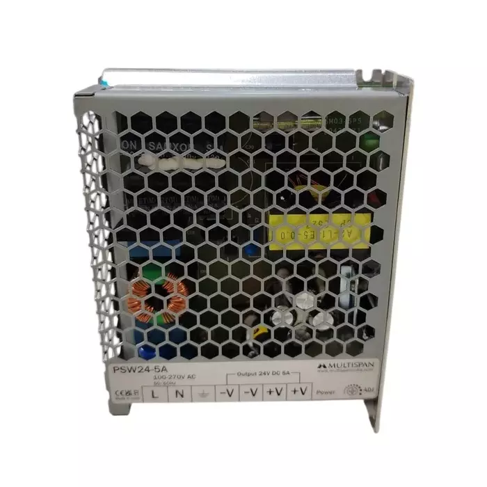 MULTISPAN Power Supply Metal 129x97x30 mm 120 W Rated Power 5 A Ampere 24 V DC Output Voltage, PSW24-5A