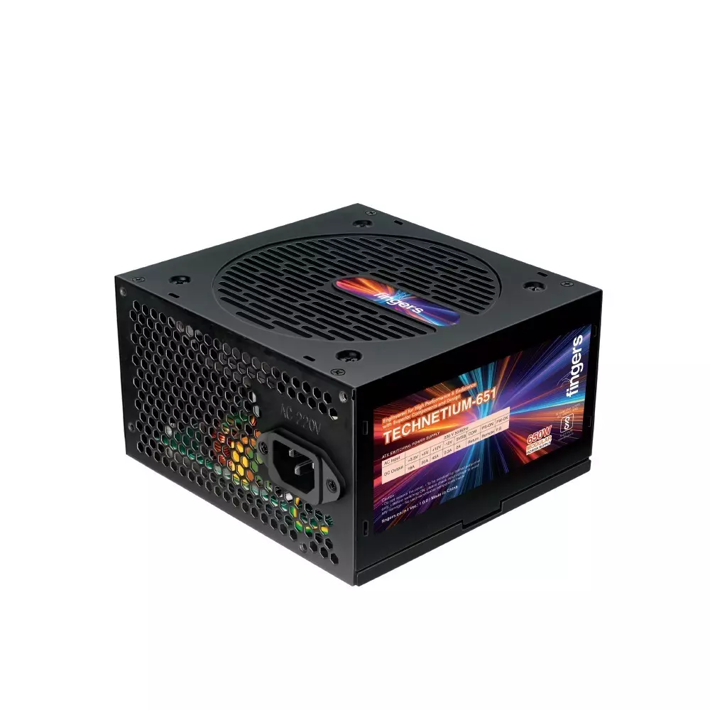 fingers-pc-smps-12-cm-fan-size-8-a-input-current-650-w-peak-dc-output-power-18-awg-cable-guage-black-color-technetium-651-modular