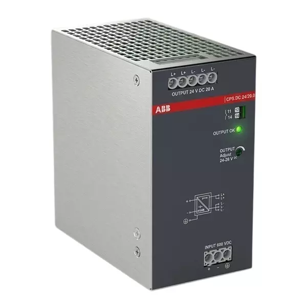 ABB Power Supply 480 W Rated Output Power 20 A Rated Output Current for Industrial Use, CP-S.DC 24/20.0