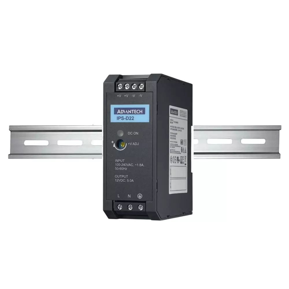 Advantech Power Supply 5 A Rated Current DC/12 Output 60.0 W Power, IPS-D22A60W12V-A