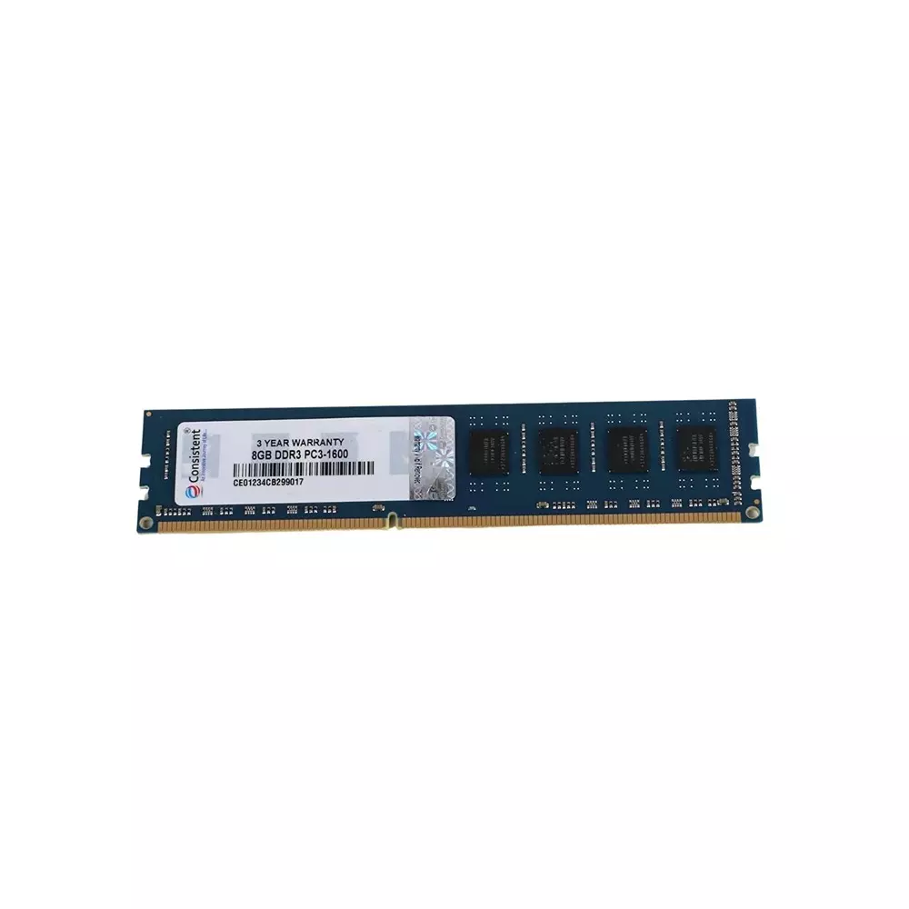 Consistent RAM 8 GB DDR3 1600 MHz Memory Speed U-DIMM for Desktop, Green