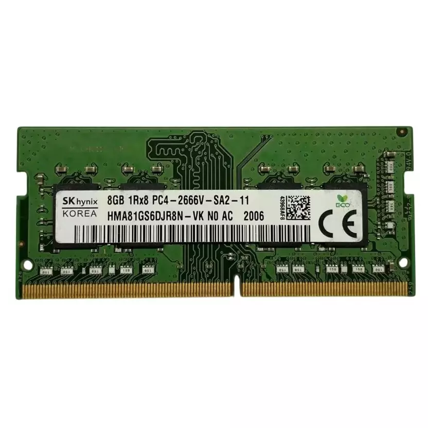 Hynix Dual Channel Laptop RAM Green 8 GB DDR4 2666 MHz Speed, HMA81GS6DJR8N-VK