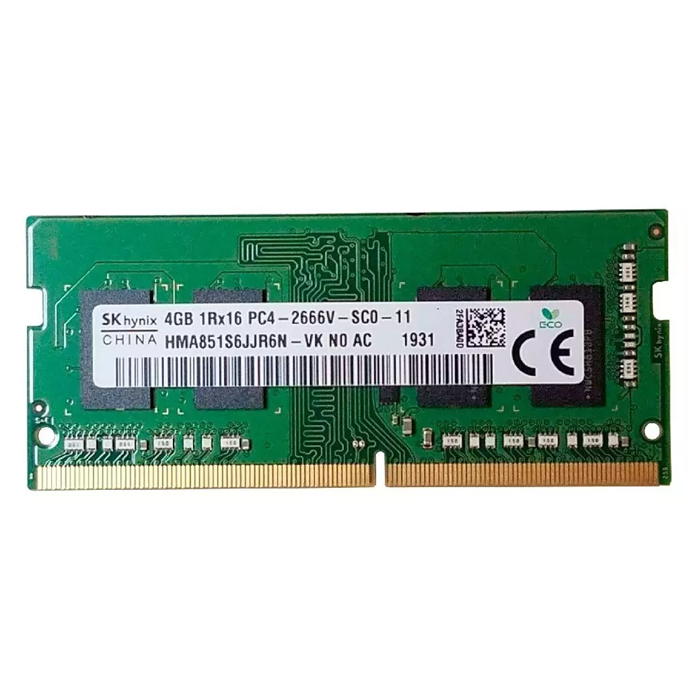 Hynix Laptop RAM Green 4 GB DDR4 2666 MHz Speed, HMA851S6JJR6N-VK