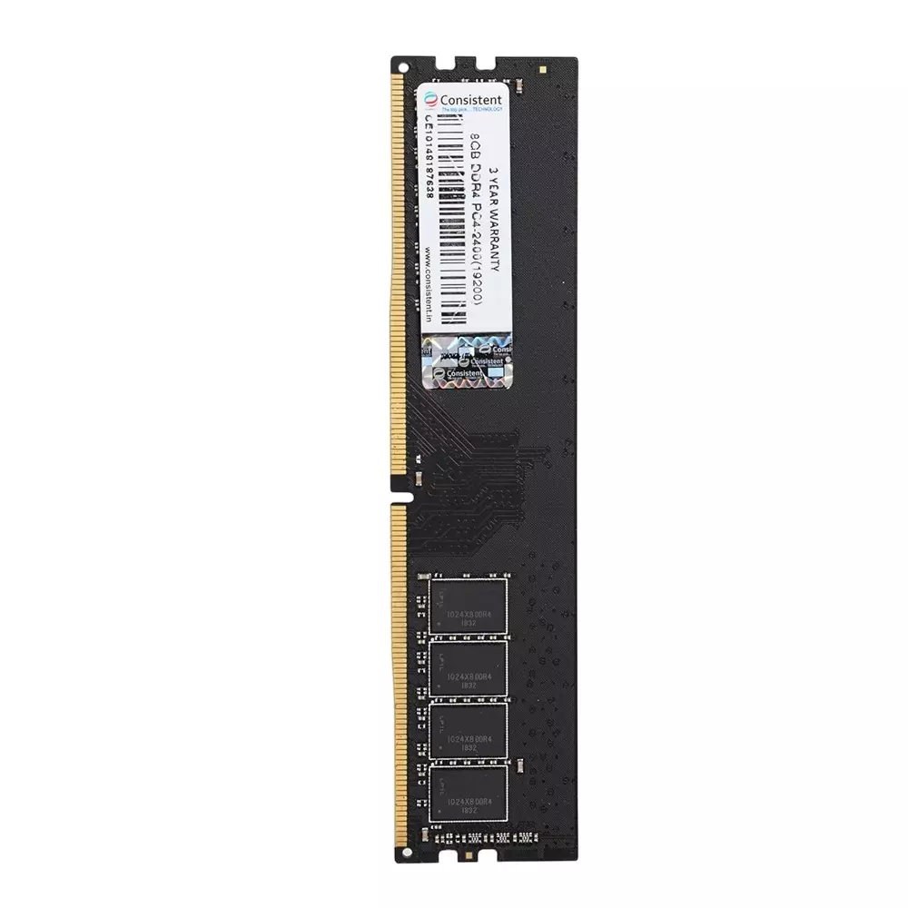 Consistent RAM 8 GB DDR4 2400 MHz Memory Speed DIMM for Desktop, Black