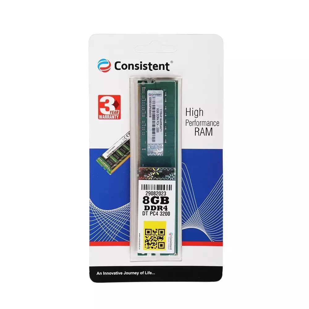 Consistent RAM 8 GB DDR4 3200 MHz Memory Speed DIMM for Desktop, Green