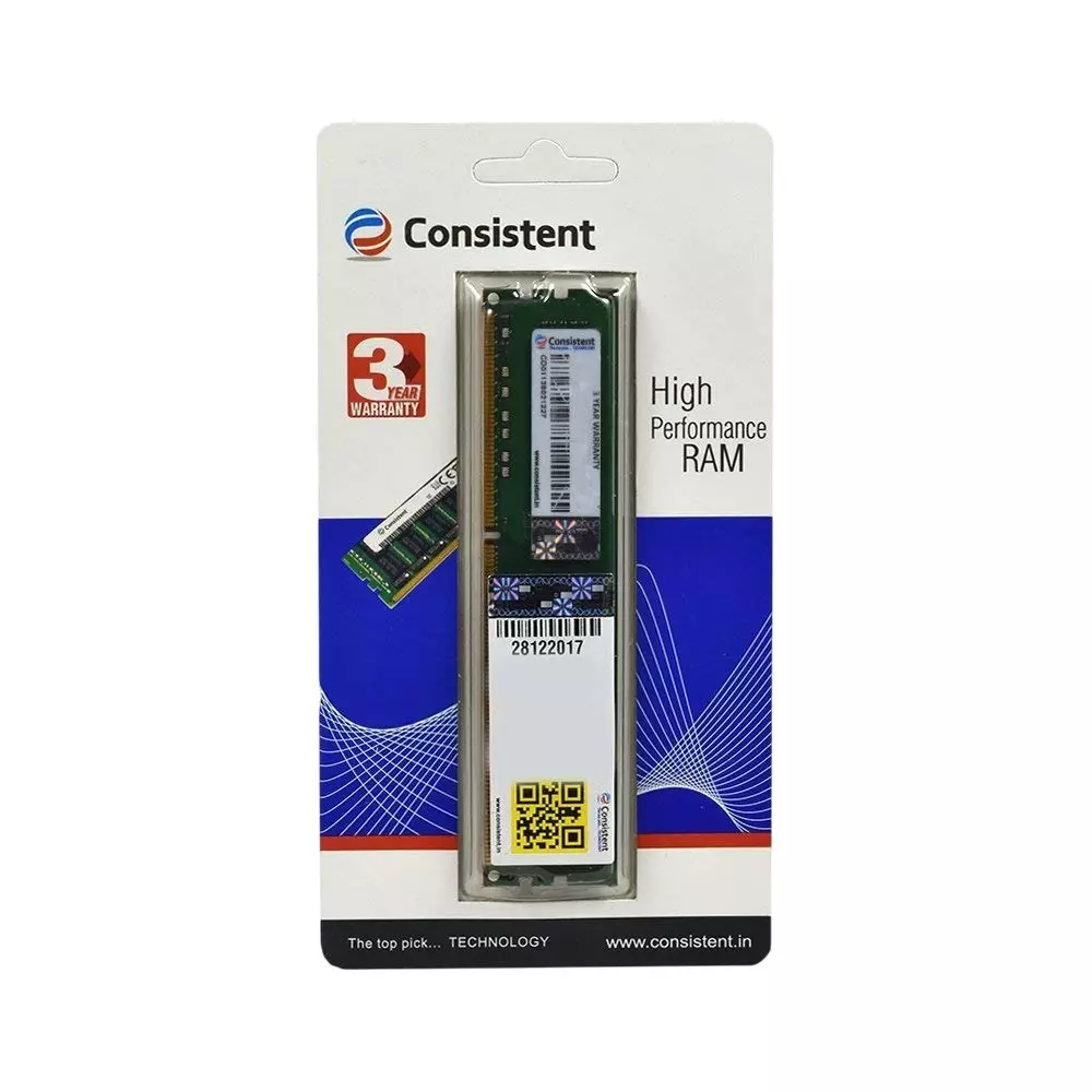 Consistent RAM 4 GB DDR3 1600 MHz Memory Speed U-DIMM for Desktop, Green