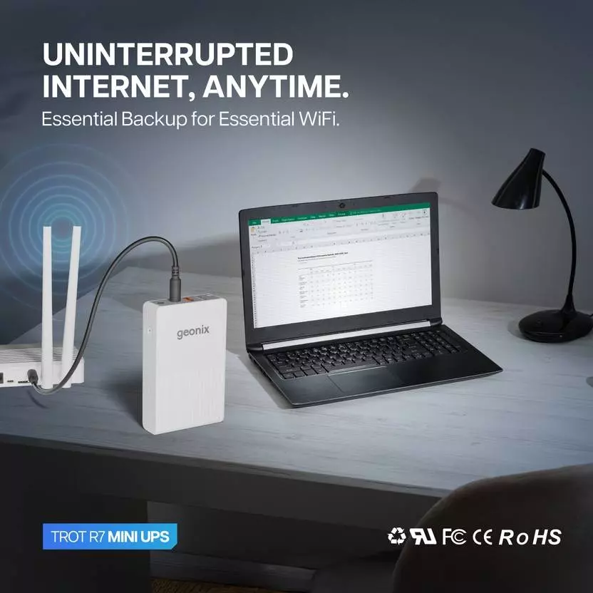 GEONIX Power Backup 25 W White for Router, GXRUPS48W