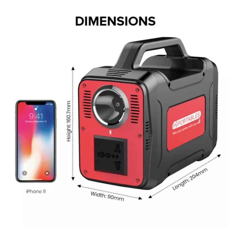 SR Portables Off Grid Solar Storage UPS 130 Wh (10.8 V, 12 Ah) Capacity