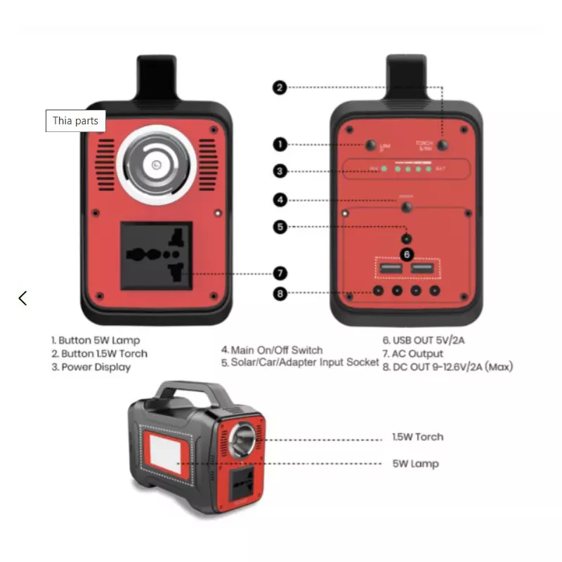 SR Portables Off Grid Solar Storage UPS 130 Wh (10.8 V, 12 Ah) Capacity