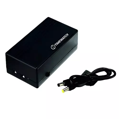 Timewatch Mini UPS Black Color, 6600 mAh Battery Capacity and More than 4 hours Run Time for Biometric Devices