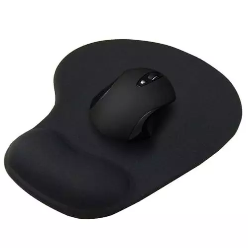 PremiumAV Ergonomic Mouse Pad with Lycra Surface & Non-Slip PU Base for Laptop, Computer Black
