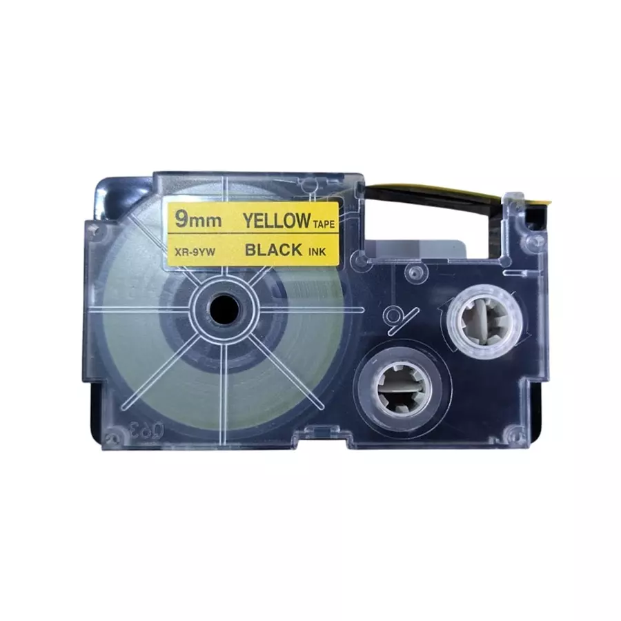 Casio 9 mm x 8 m Black On Yellow EZ-Label Printer Tape Cartridge, XR-9YW1