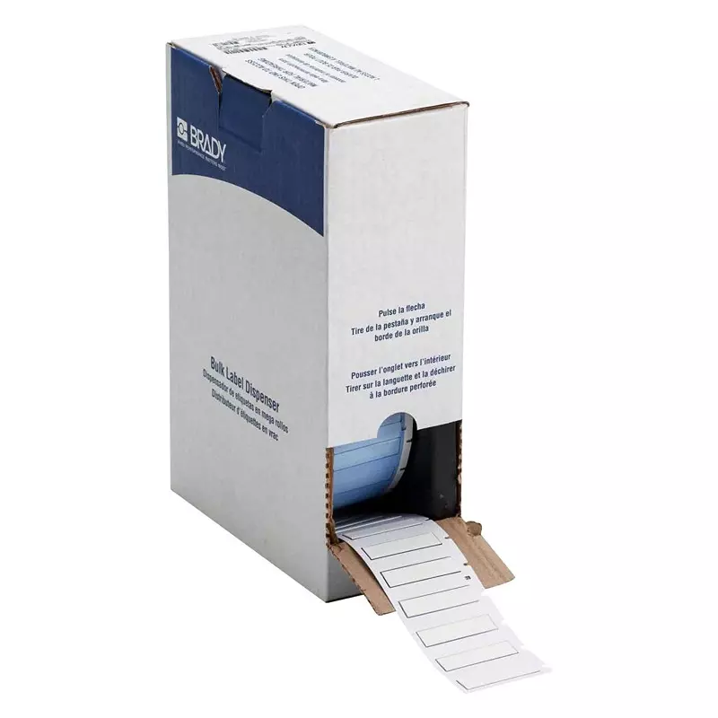 BRADY HEAT SHRINK LABEL, 6.35MMX44.45MM, WHT, BM-250-175-342