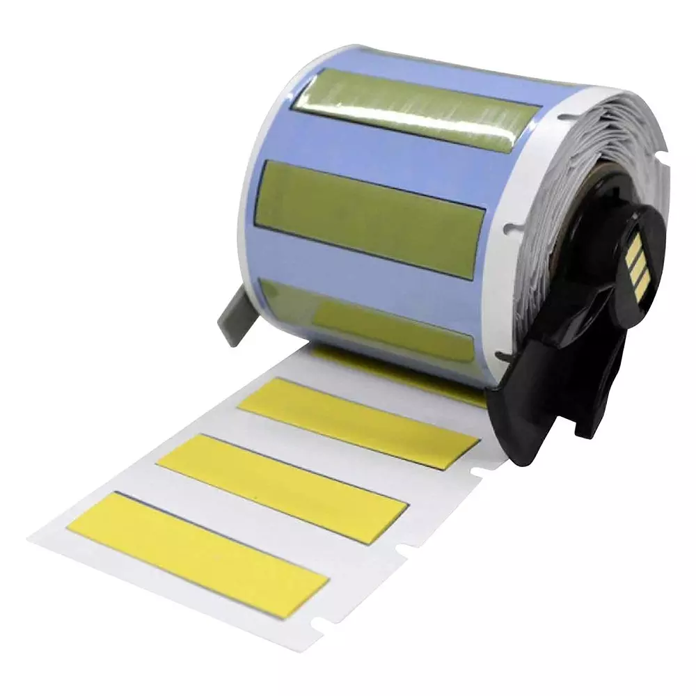 BRADY HEAT SHRINK LABEL, 6.35MMX44.45MM, YLW, M6-250-175-342-YL