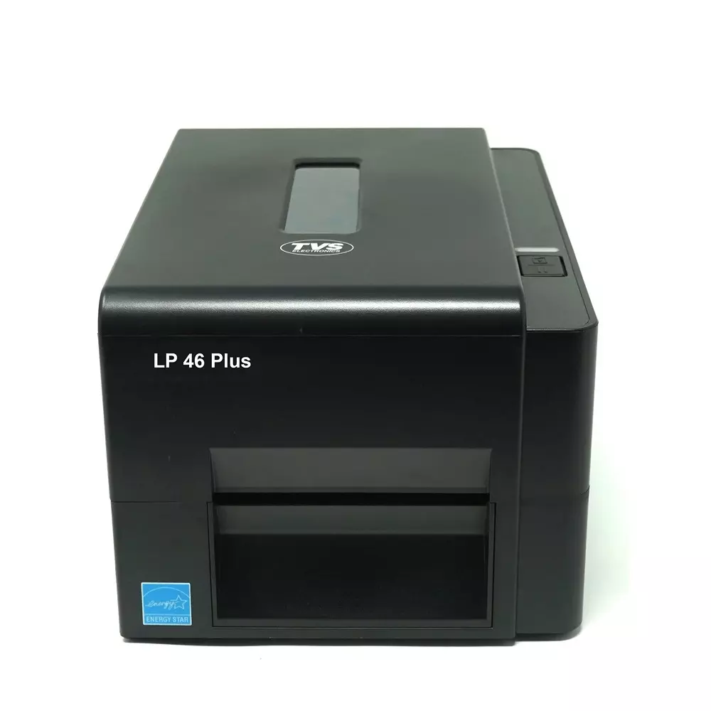 TVS Thermal Label Printer 108 mm (4.25 inch) 203 DPI (8 dots/mm) Up to 152.4 mm/Sec. Speed Black, LP 46 Plus