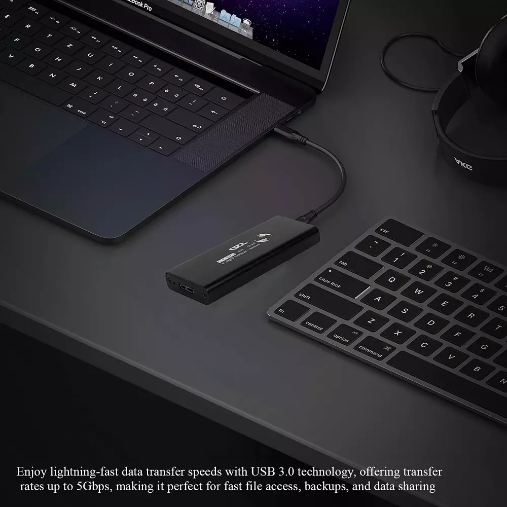 LOTA M.2 SATA to USB 3.0 SSD External Enclosure Tool-Free & Compact Design, MST-1704-LT