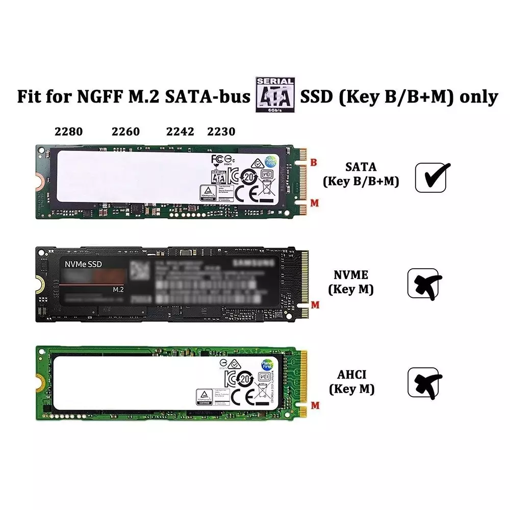 LOTA M.2 SATA to USB 3.0 SSD External Enclosure Tool-Free & Compact Design, MST-1704-LT