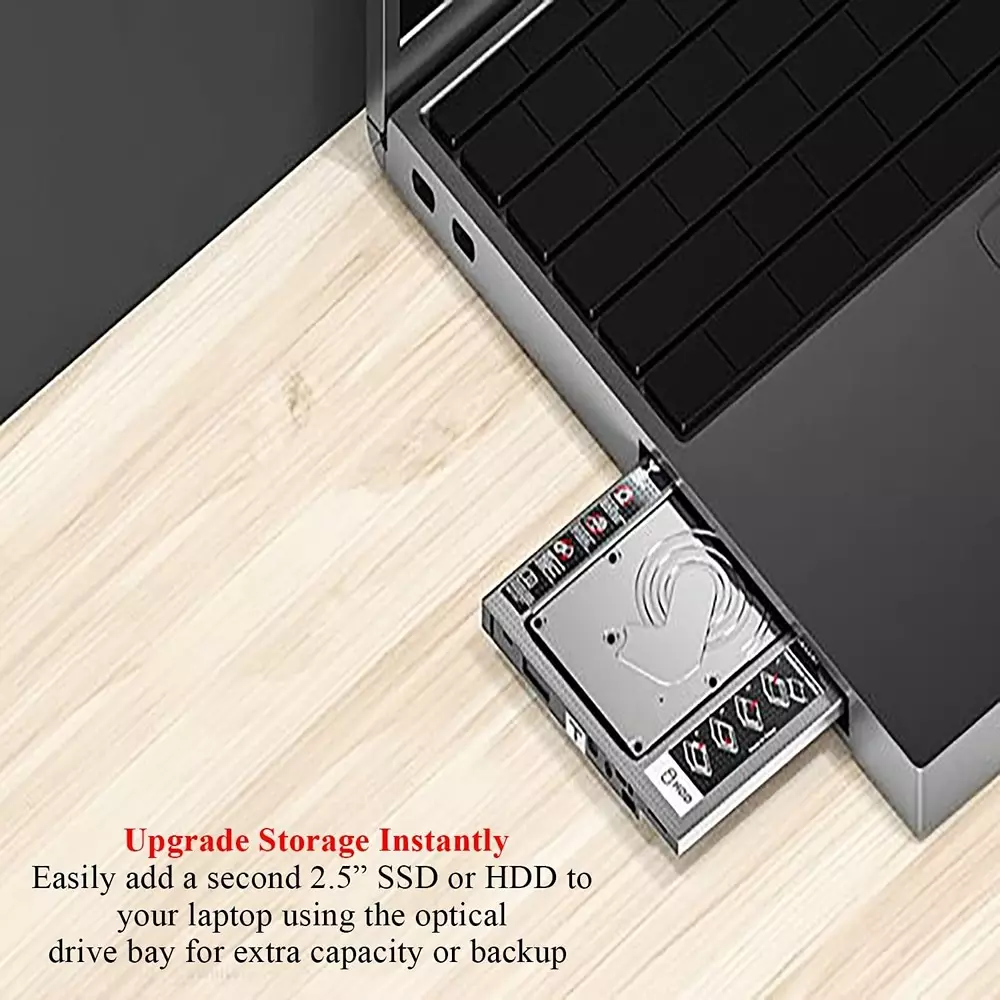 LOTA Second HDD Caddy 12.7 mm Durable & Design for 2.5-3.5 inch SSD/HDD, MST-1322-LT