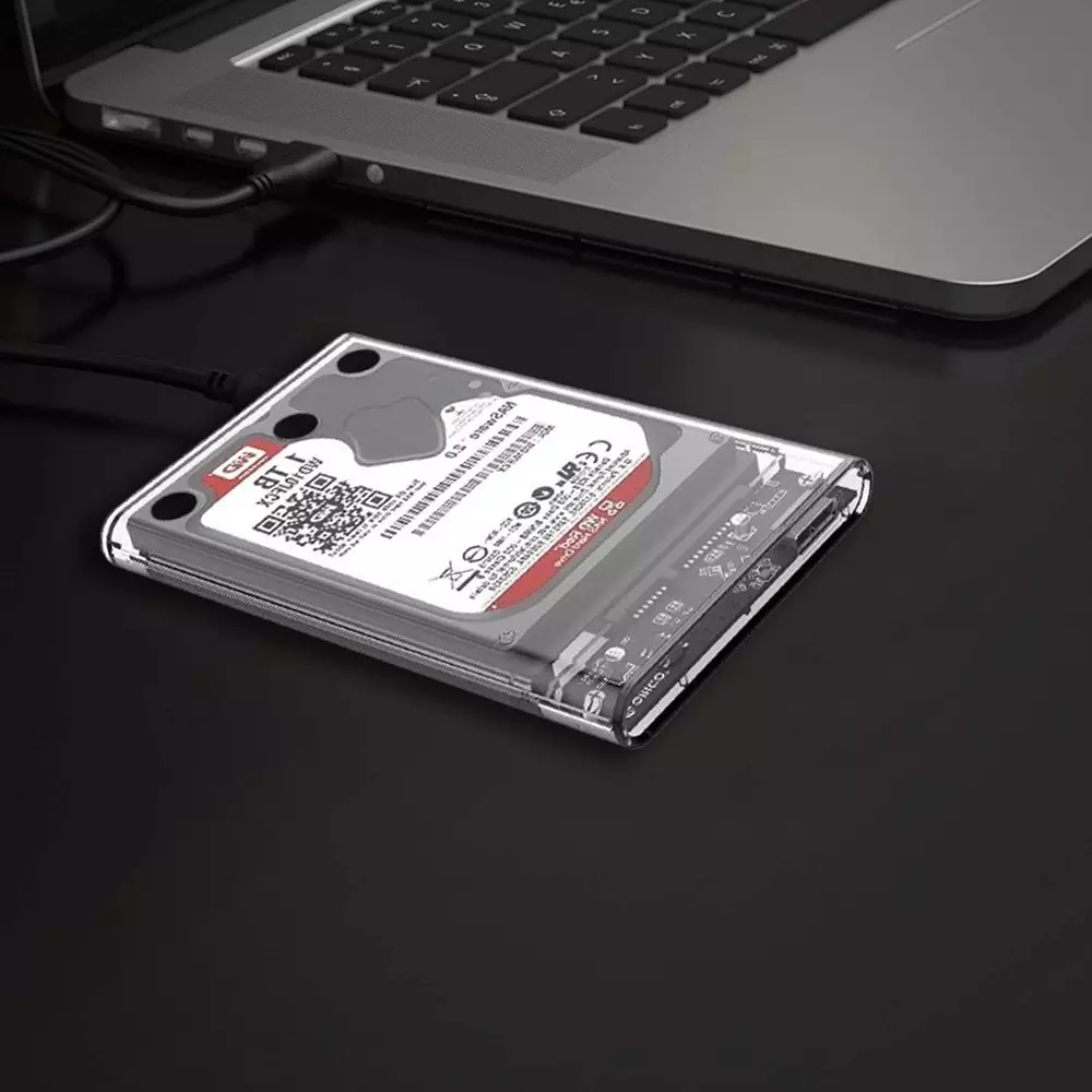 LOTA External Hard Drive Enclosure Transparent for 2.5-inch SSD/HDD, MST-1700-LT
