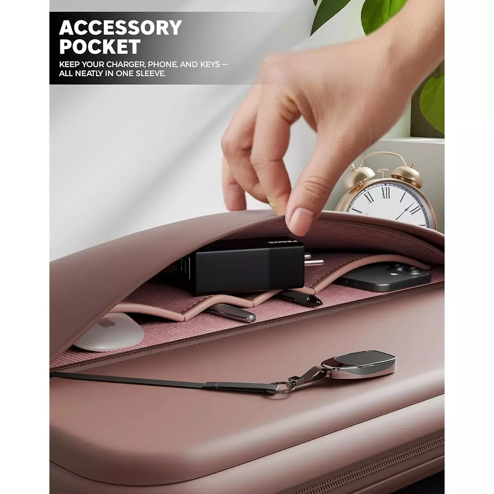 FEDUS ORO Premium Vegan Leather Laptop Sleeve 39.62 cm (15.6 inch) Shockproof with Accessory Pocket & Handle, Dusty Coral