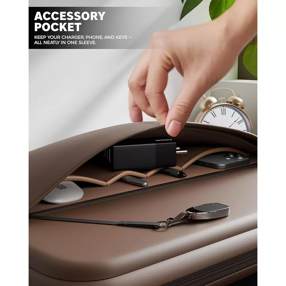 FEDUS ORO Premium Vegan Leather Laptop Sleeve 39.62 cm (15.6 inch) Shockproof with Accessory Pocket & Handle, Cinnamon Brown