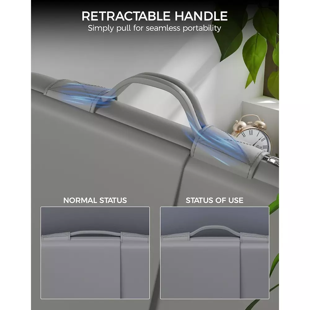 FEDUS ORO Premium Vegan Leather Laptop Sleeve 35.56 cm (14 inch) Shockproof with Accessory Pocket & Handle, Cloud Grey