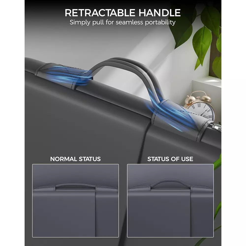 FEDUS ORO Premium Vegan Leather Laptop Sleeve 33.78 cm (13.3 inch) Shockproof with Accessory Pocket & Handle, Dim Grey