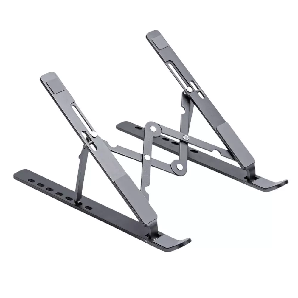 MakWorld Multi-Angle Adjustable Design Laptop Stand 10-15.6 inch Screen Compatibilty with Non-Slip Silicone Mat, Black & Grey