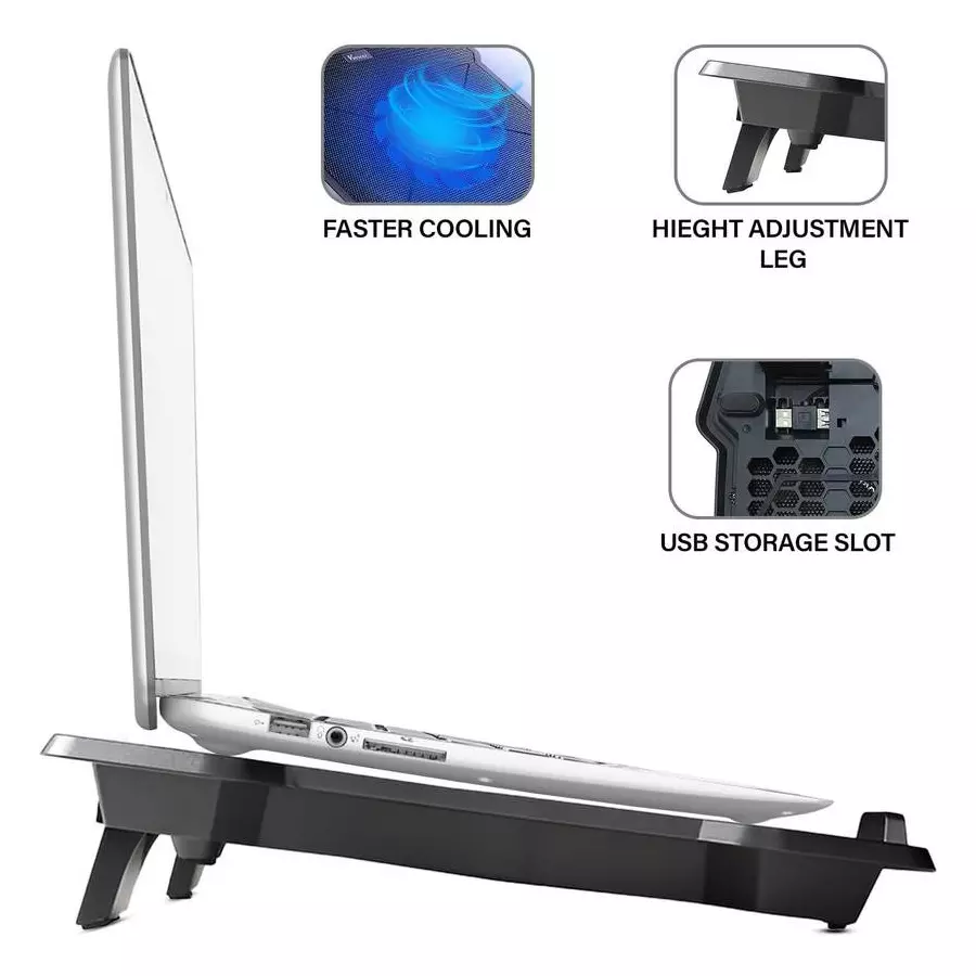 GEONIX Cooling Pad with Adjustable Height&nbsp;Black 396.24 mm (15.6 inch), GXCLAPB01