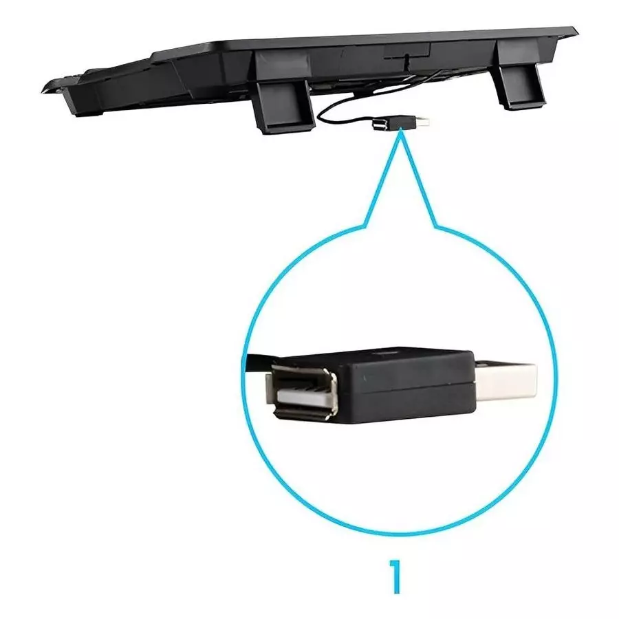 GEONIX Cooling Pad with Adjustable Height&nbsp;Black 396.24 mm (15.6 inch), GXCLAPB01