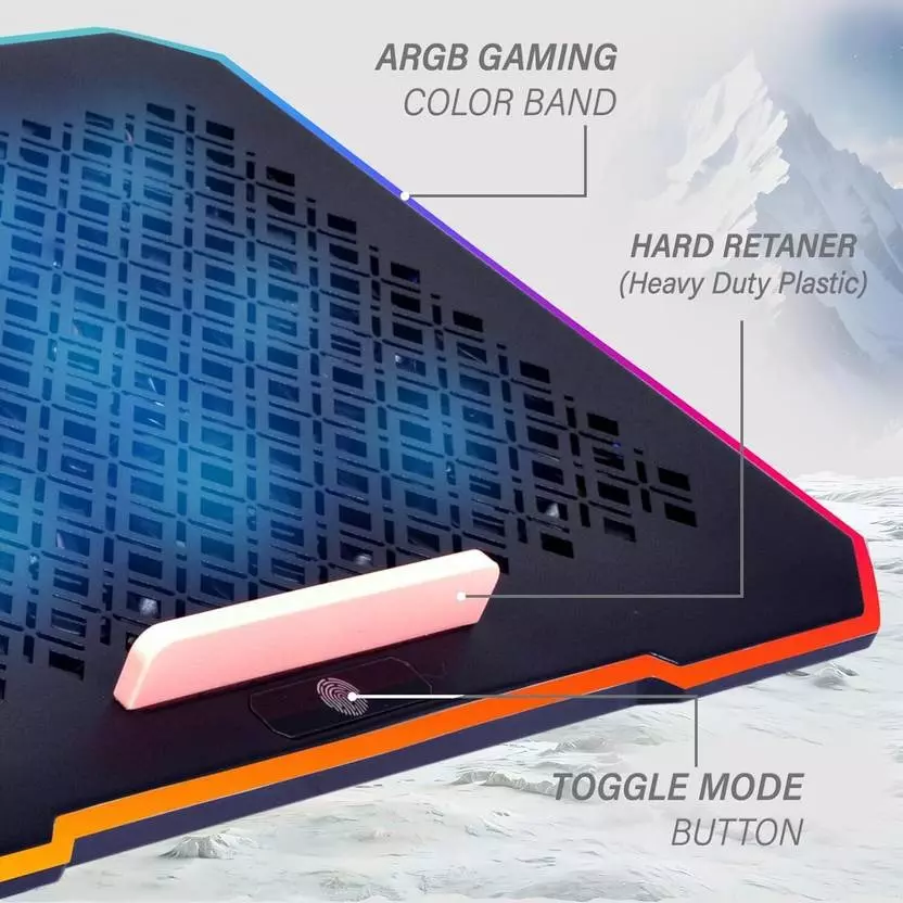 GEONIX Ergonomic Cooling Pad Black with Adjustable Height&nbsp;12 Quiet Fans 406.4 mm (16 inch), GXCLP-012F