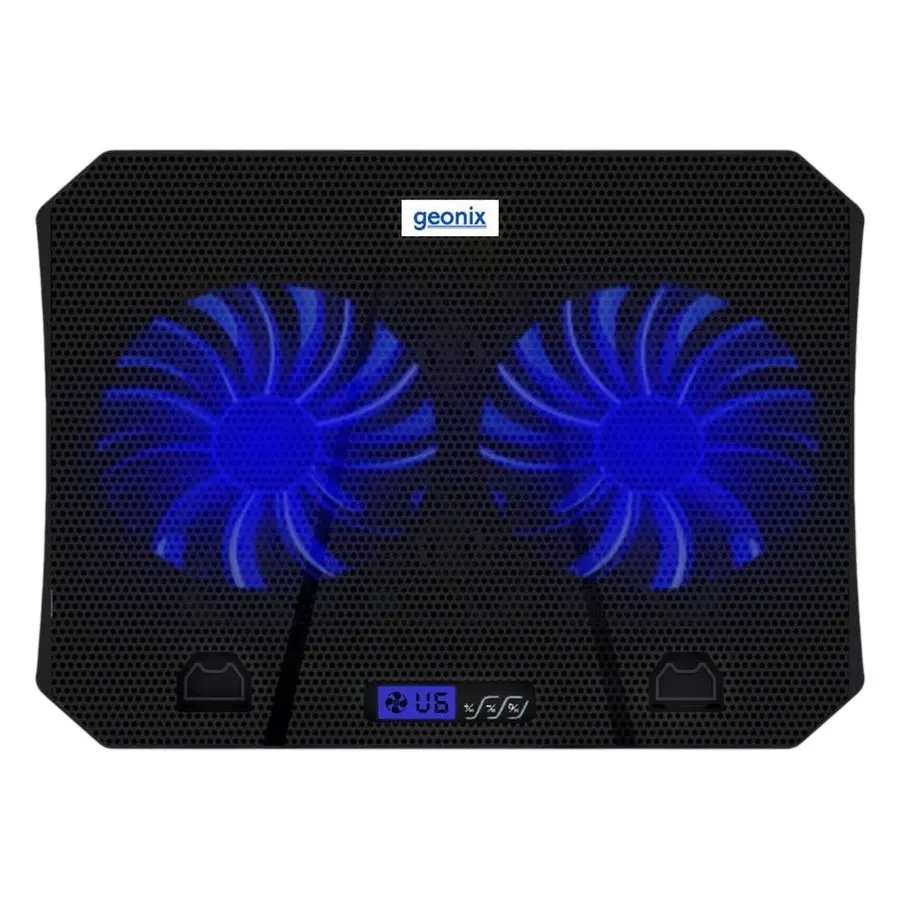 GEONIX Ergonomic Cooling Pad Black 2 Fan with Adjustable Height 396.24 mm (15.6 inch), GXLCP-036 2