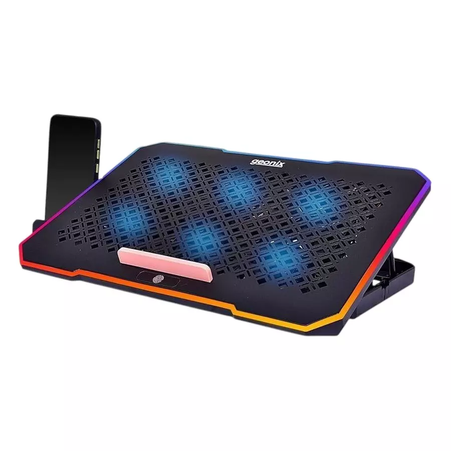 GEONIX Ergonomic Cooling Pad Black with Adjustable Height 6 Quiet Fans 406.4 mm (16 inch), GXCLP-A16