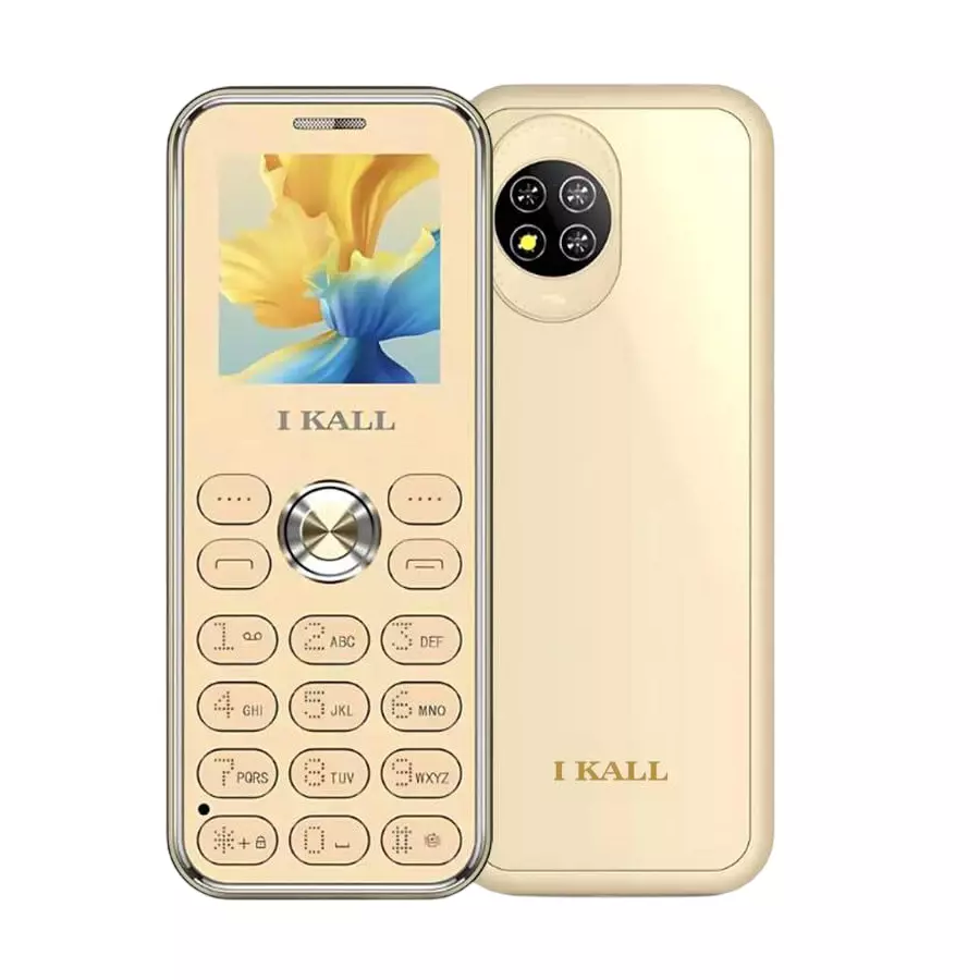 I kall Feature Mobile Phone 1.4 Inch (3.65 cm) HD Display Dual Sim Gold 800 MAh, IK-K65-GOLD