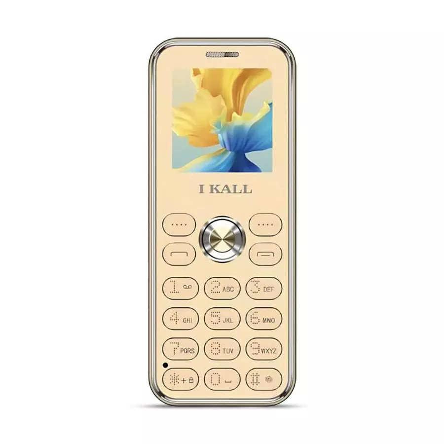 I kall Feature Mobile Phone 1.4 Inch (3.65 cm) HD Display Dual Sim Gold 800 MAh, IK-K65-GOLD
