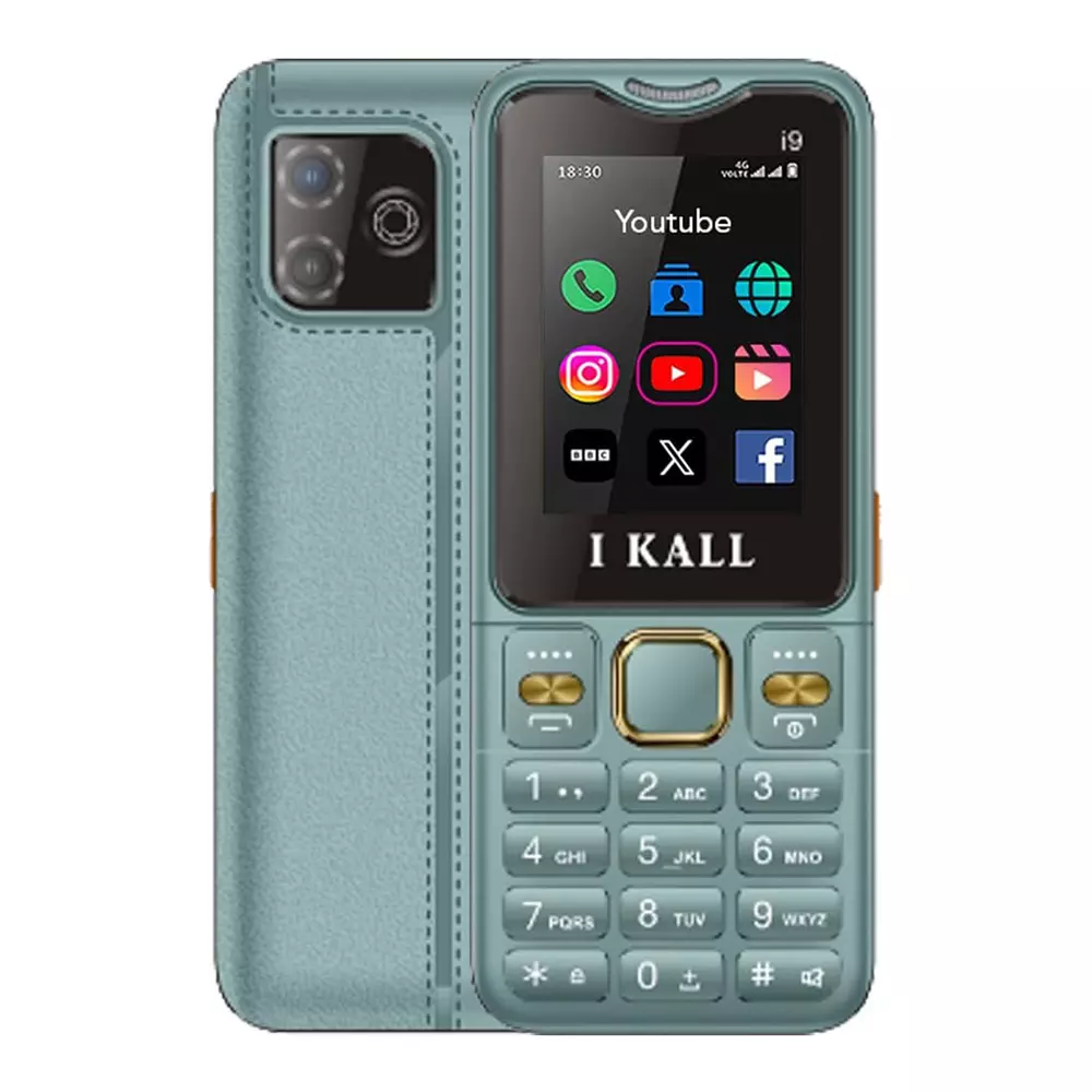 I Kall I9 4G Dual Sim Keypad Phone Green (2.4 Inch) 60.96 mm Screen Size 2500 mAh Battery Capacity