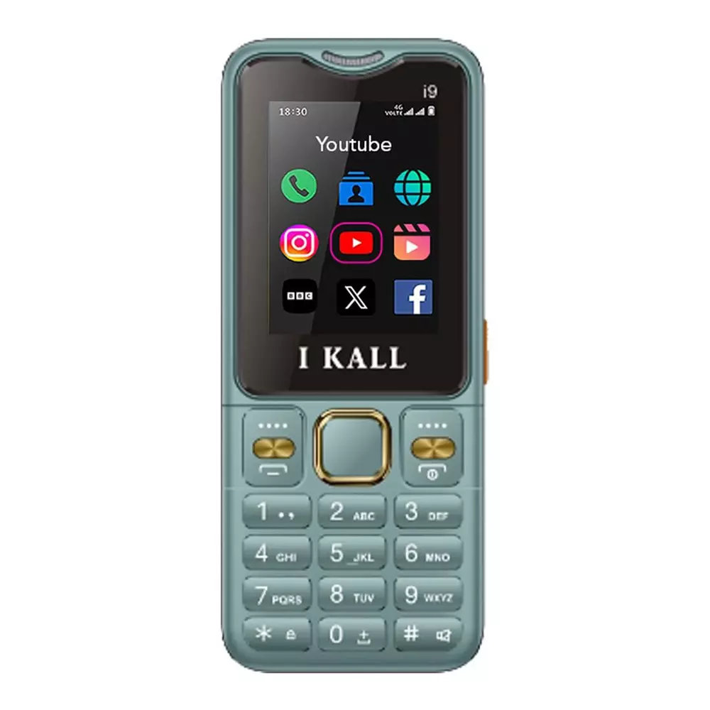 I Kall I9 4G Dual Sim Keypad Phone Green (2.4 Inch) 60.96 mm Screen Size 2500 mAh Battery Capacity