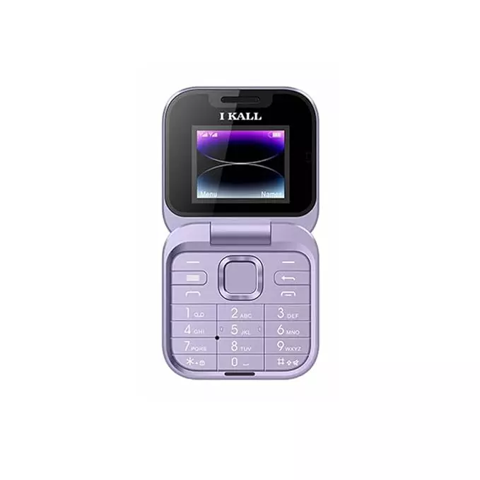 Ikall Flip Keypad Mobile Phone 1.8 inch (45.72 mm) Display, 2000 mAh Battery, 2G GSM, FM Radio, MP3 Player, IK-A5-PARPL
