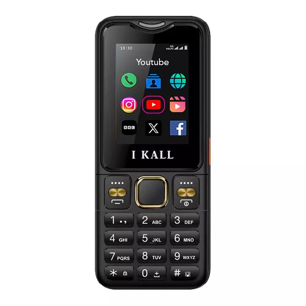 I Kall I9 4G Dual Sim Keypad Phone Black (2.4 Inch) 60.96 mm Screen Size 2500 mAh Battery Capacity