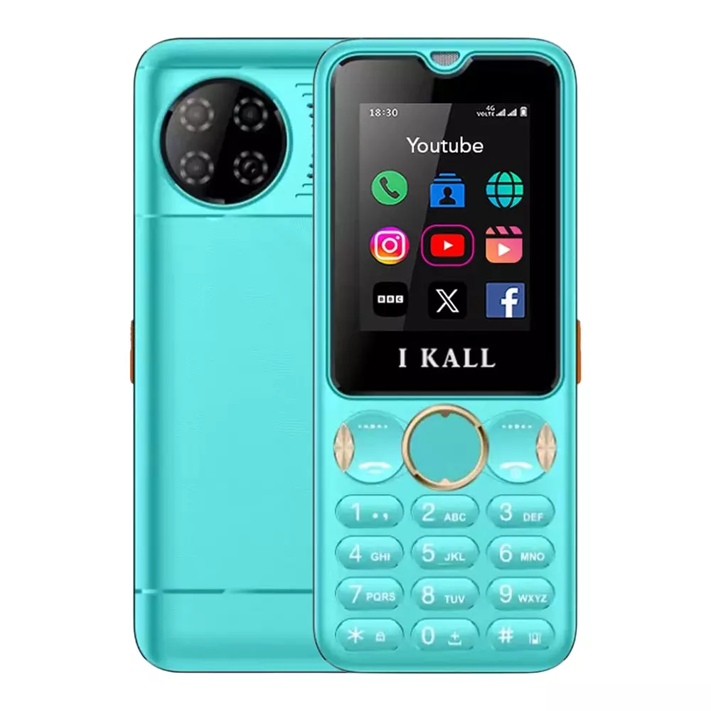 I Kall I8 4G Dual Sim Keypad Phone Blue (2.4 Inch) 60.96 mm Screen Size 2500 mAh Battery Capacity