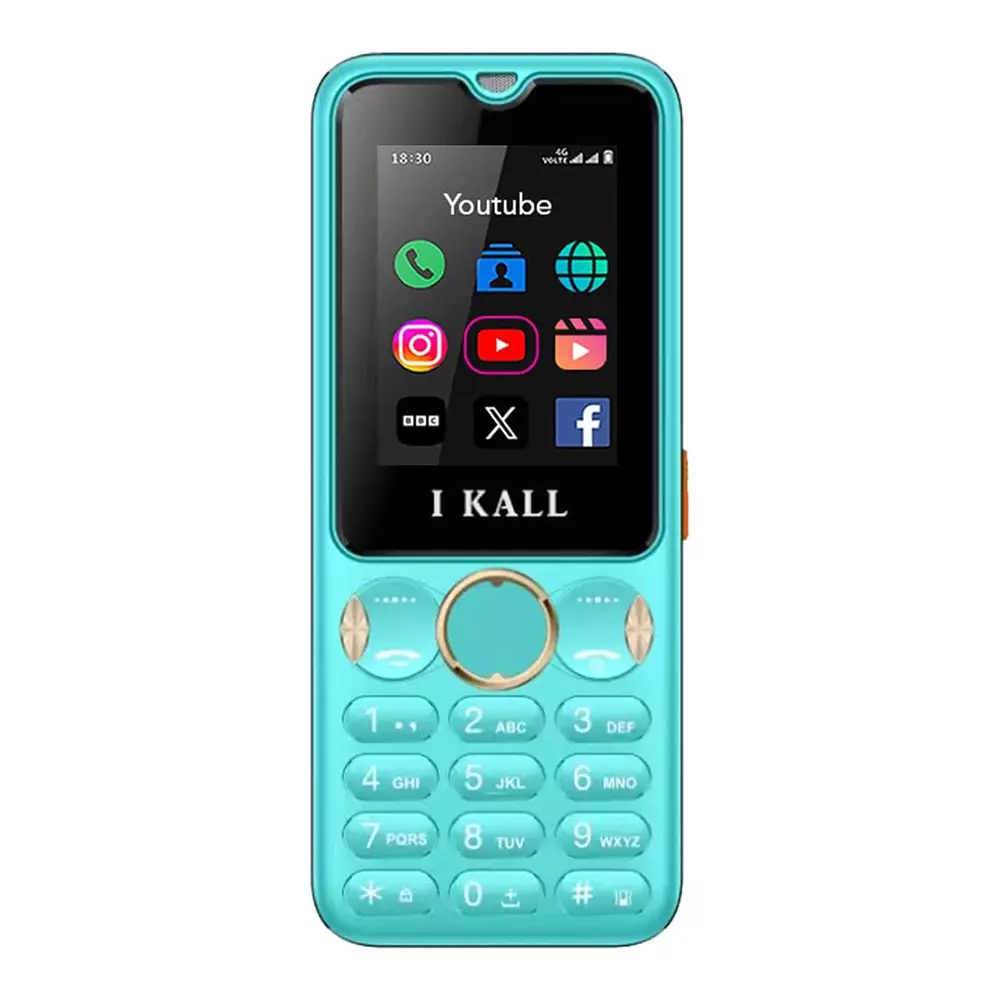 I Kall I8 4G Dual Sim Keypad Phone Blue (2.4 Inch) 60.96 mm Screen Size 2500 mAh Battery Capacity