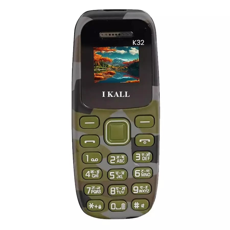 Ikall Feature Phone 0.66 inch (1.68 cm) Display, Dual Sim, 8000 mAh Battery, MP3 Player, Bluetooth, IK-K32-Green
