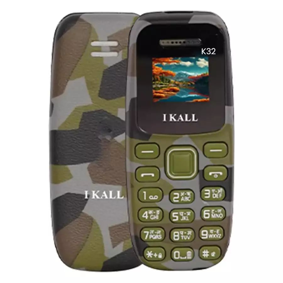 Ikall Feature Phone 0.66 inch (1.68 cm) Display, Dual Sim, 8000 mAh Battery, MP3 Player, Bluetooth, IK-K32-Green