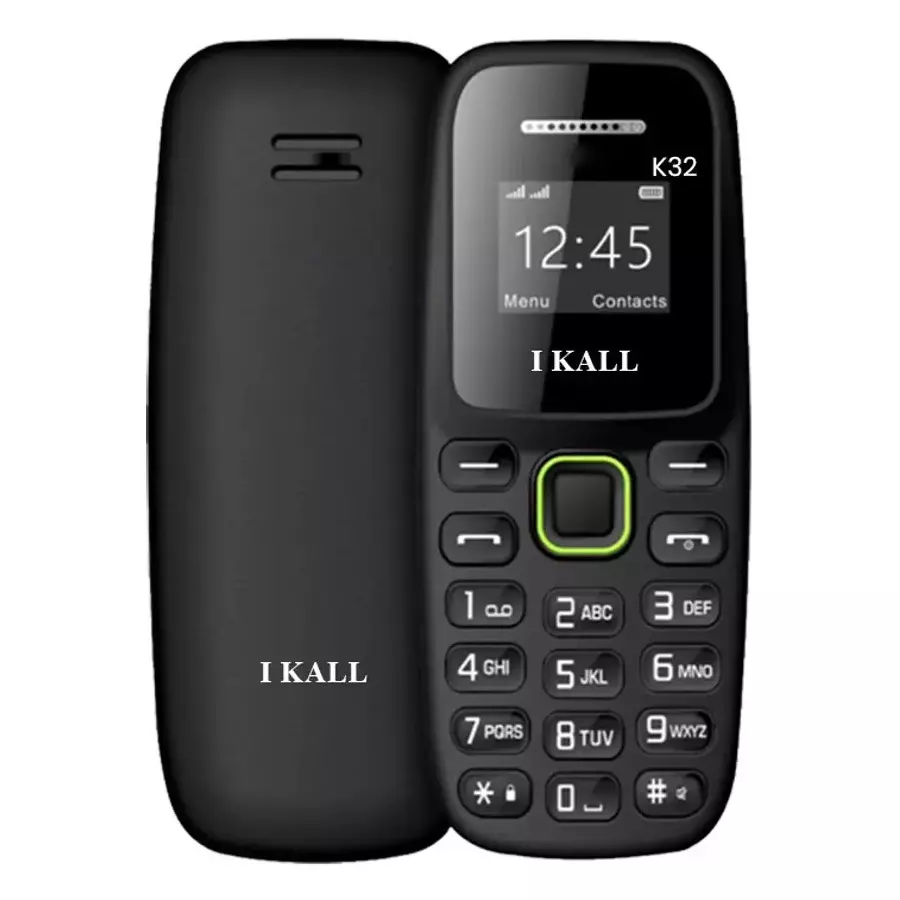 Ikall Feature Phone 0.66 inch (1.68 cm) Display, Dual Sim, 8000 mAh Battery, MP3 Player, Bluetooth, IK-K32-Black