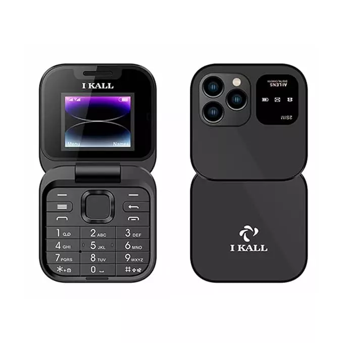 Ikall Flip Keypad Mobile Phone 1.8 inch (45.72 mm) Display, 2000 mAh Battery, 2G GSM, FM Radio, MP3 Player, IK-A5-BLK