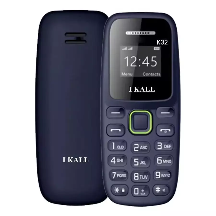 Ikall Feature Phone 0.66 inch (1.68 cm) Display, Dual Sim, 8000 mAh Battery, MP3 Player, Bluetooth, IK-K32-Blue