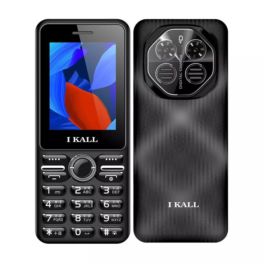 I kall 4 G Keypad Mobile Phone 2.4 Inch (6.096 cm) HD Display Dual Sim Black 2500 MAh, IK-I4-BLACK