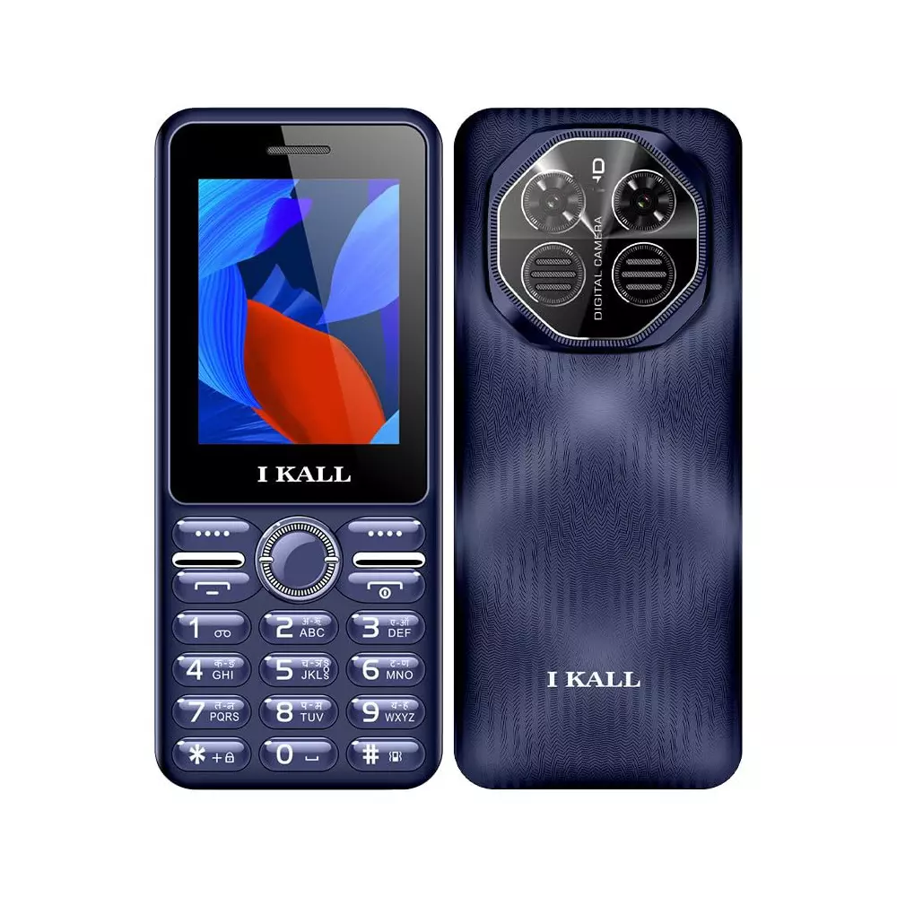 I kall 4 G Keypad Mobile Phone 2.4 Inch (6.096 cm) HD Display Dual Sim Blue 2500 MAh, IK-I4-BLUE