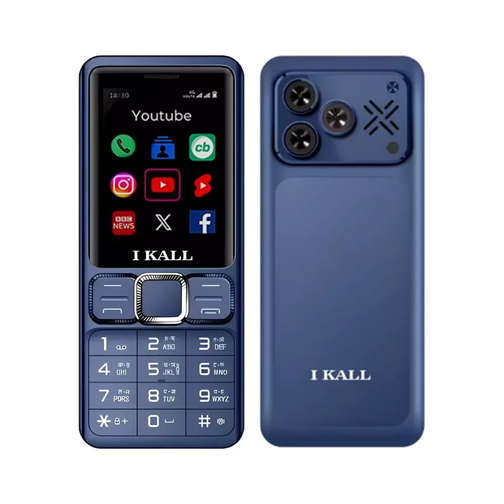 I Kall I7-4G Keypad Mobile Phone ASR 3601 48 MB RAM Dual Sim 2500 mAh Battery 1 MP Rear Camera Blue, IKL-I7Mob-BLU